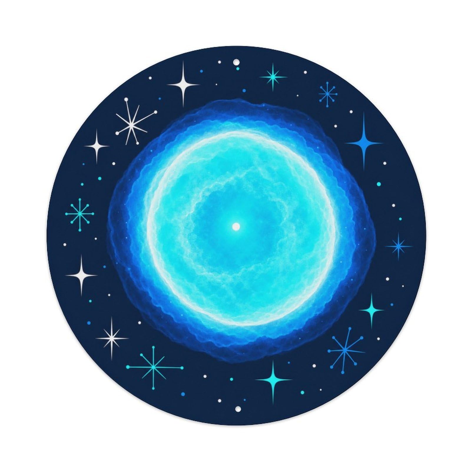 Okngb Style Celestial Blue Snowball Nebula Stellar Atlas Deep Sky Metal Tin Sign Plaque Wall Decor For Cafe, Man Cave, Club Bar, Office, Home Garden Round Metal Poster 8X8inch