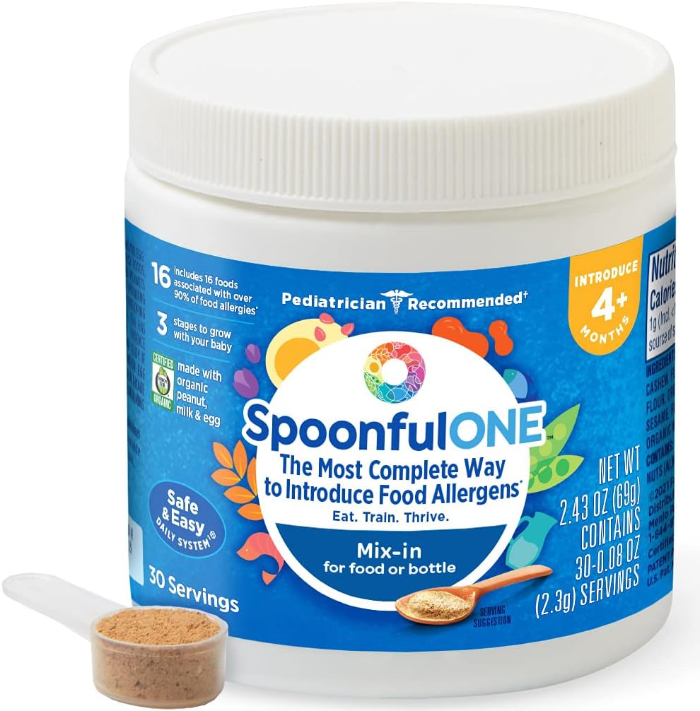 SpoonfulONE Food Allergen Introduction Mix-Ins | Smart Feeding for an Infant or Baby 4+ Months | Certified Organic (30 Day Supply)