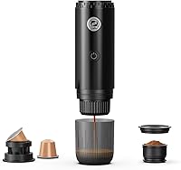 i Cafilas Portable Espresso Maker: Self-Heating 20 Bar Travel Coffee Machine for Camping, Nespresso Capsules & Ground Coffee, 7800mAh Battery