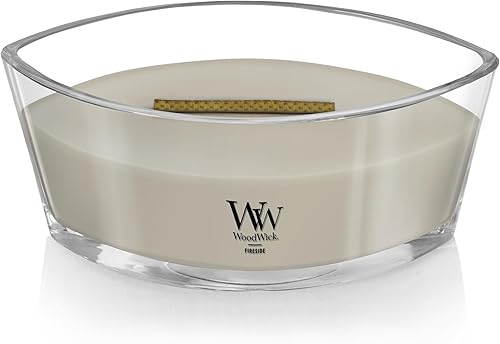 Vista 193 de WoodWick - Vela mediana de reloj de arena, aroma Fireside, cera de mezcla de soja prémium, se agrieta mientras se quema, perfecta para regalo, 9.7
