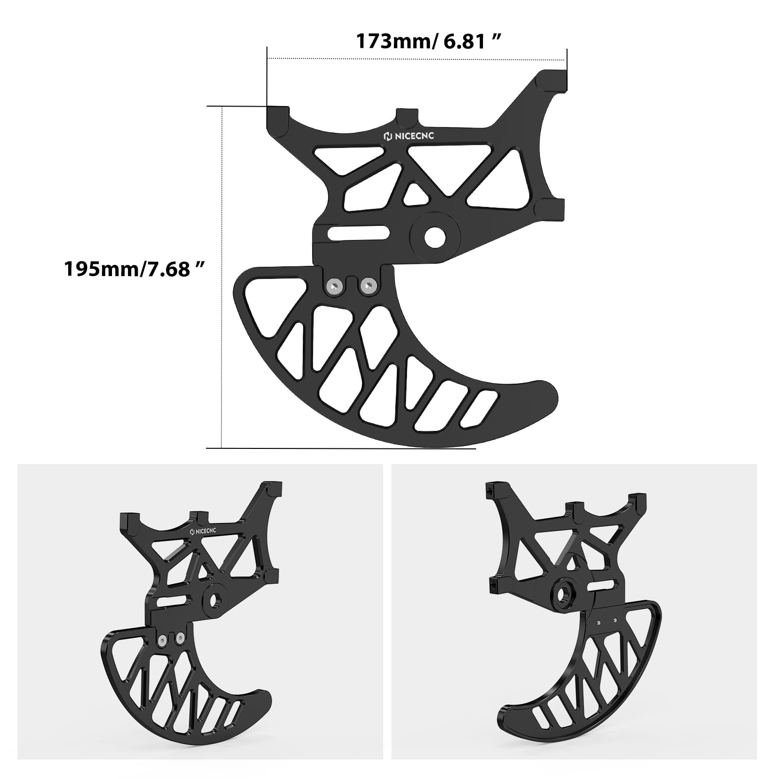 NICECNC Protezione per disco freno posteriore nera con montaggio a doppia pinza progettata compatibile con Surron Light bee X/S/ L1E, compatibile con Segway X160 X260 See Fitmnet