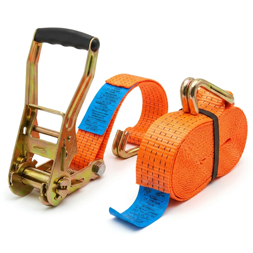 Zurrgurt Spanngurt 5000kg 5T, 8 m, Hebelratsche Doppelhaken DIN EN 12195-2 (1,2,5 oder 10 Stück) (5)