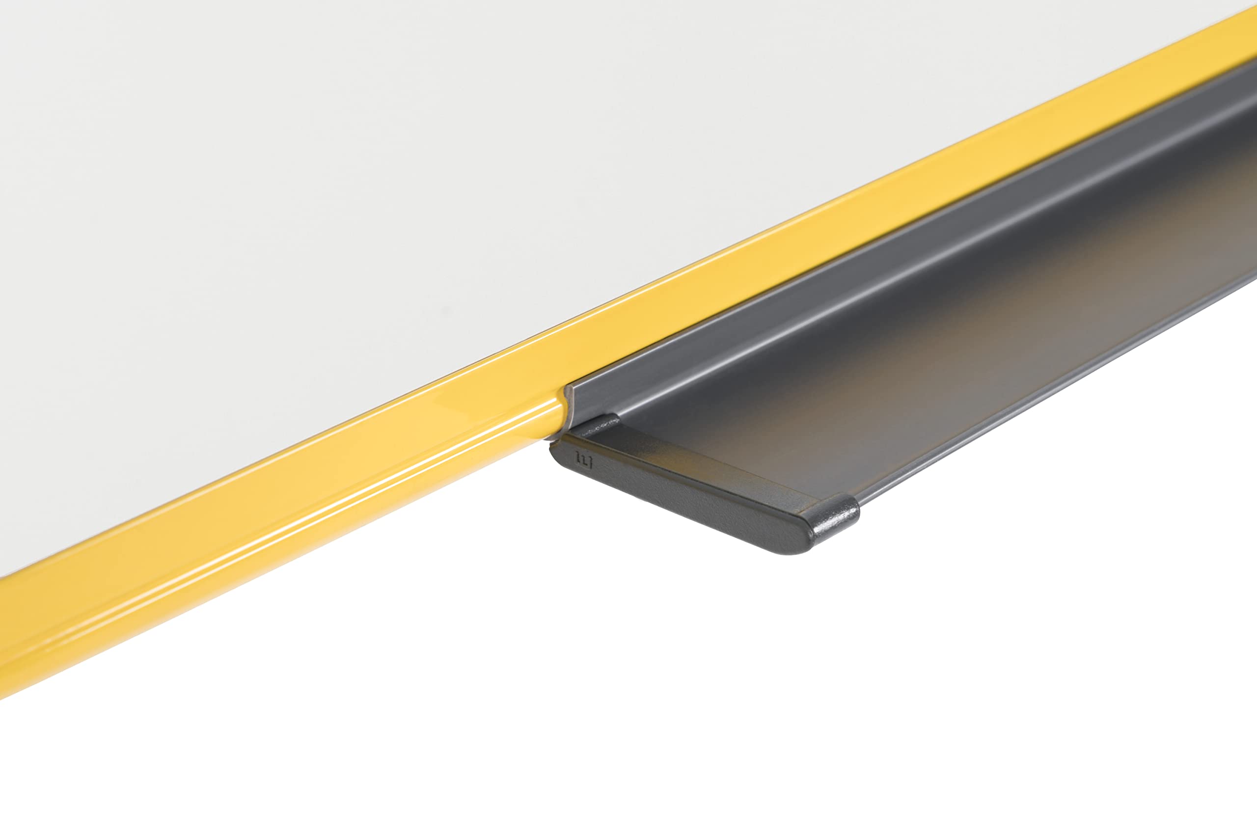 Bi-Office Whiteboard Ultrabrite z żółtą aluminiową ramą i półką na długopisy – magnetyczna, 90 x 60 cm z żółtą aluminiową ramą i półką na długopisy