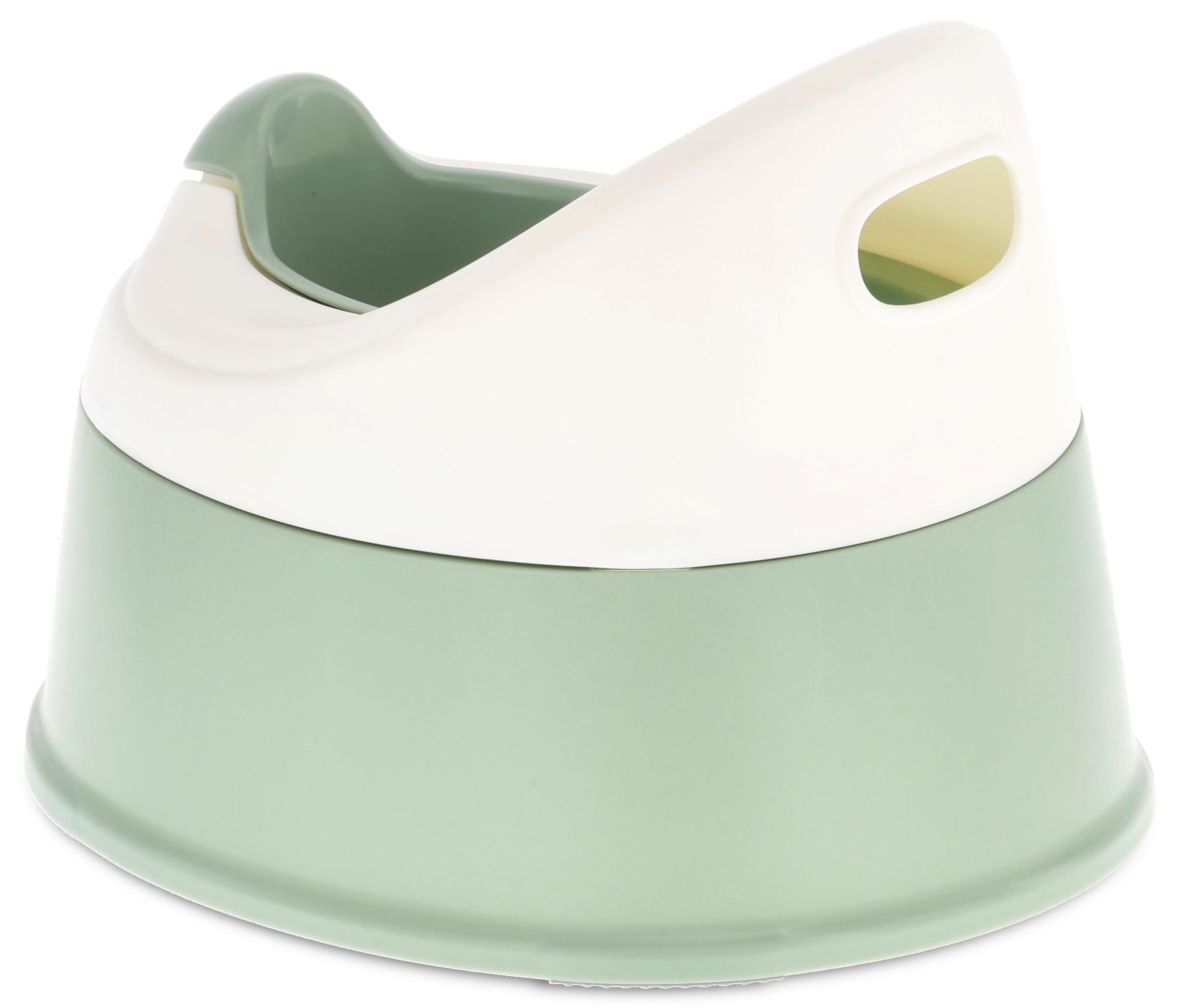sun baby Nocnik dla dzieci 18-36 miesięcy NESTPOT, antypoślizgowe nóżki, ergonomiczne oparcie, wyjmowany wkład, tworzywo sztuczne, do 15 kg - Zielony-Biały