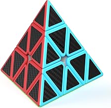 Vdealen Pyramide Zauberwürfel Dreieck Speed Cube, Pyraminx Magic Cube für Anfänger und Fortgeschrittene, Triangle Cube Geschenk für Kinder Teenager Erwachsene(Kohlefaser-Aufkleber)