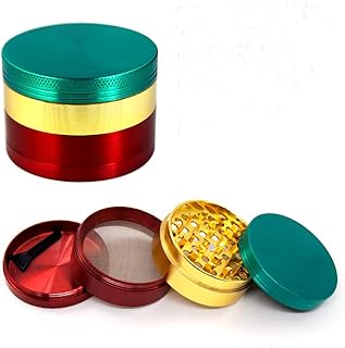 WowoHK Broyeur à pollen pour épices, aromates, condiments et café - Lot de 4 broyeurs avec grattoir à pollen (No:4, Diamètre : 5,5 cm (2,16 "))