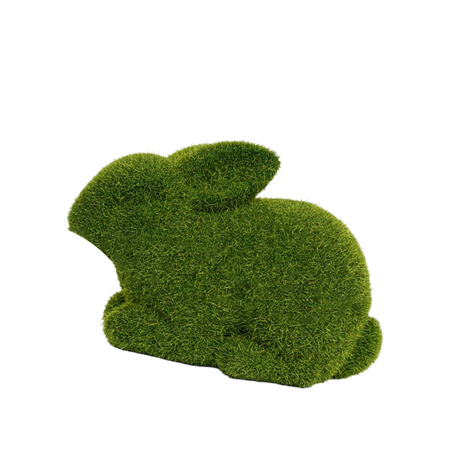 carotoe Solar Powered Easter Figurine with Soft Flocking Light Up for Home Decor Solar Charging Easter Rabbits Statue