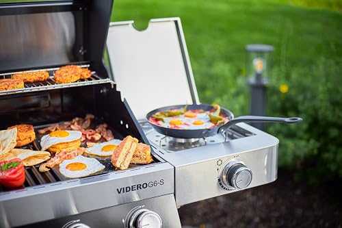 RÖSLE Videro grill plate, cast iron grill plate for meat and small grill pieces, grill branding, plate can be used on both sides, 45 x 24 cm, for all Videro models from model year 2021 - 4
