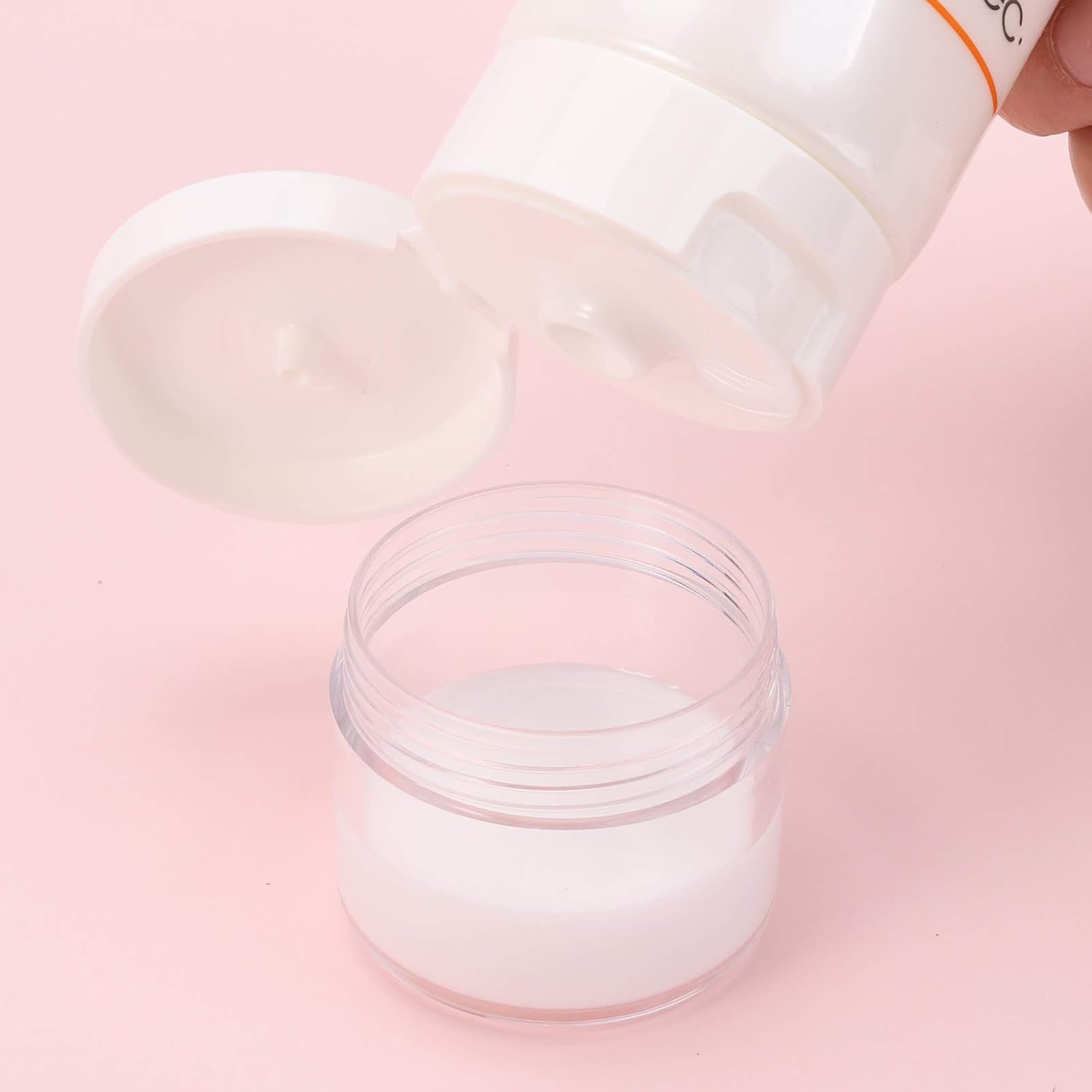 Tecbeauty 25-Pack 20g Round Pot Jars Plastic Cosmetic Containers Set with Lid for Liquid Creams Sample Jars
