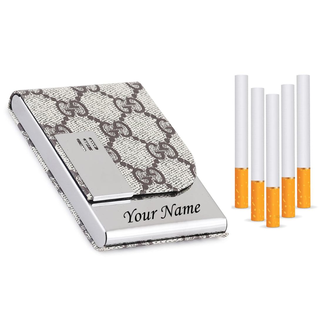 custom Felstar Customised With Name Print Stainless Steel King Size, Regular & Slim Cigarettes Case Holder for 80mm 84mm Pocket Sized for Men & Women-picture-38