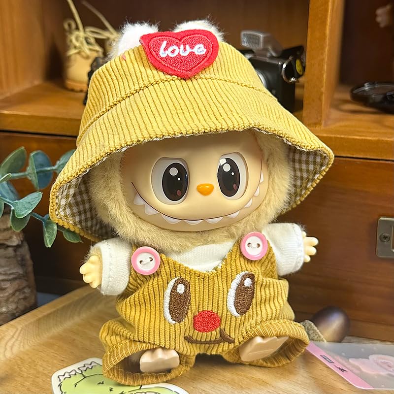 Set De 3 Prendas De Ganchillo Para Muñeca Labubu - Gorro Y Mono Hechos A Mano, Compatible Con Figuras De 17 Cm (serie Macaron Y Have A Seat), Color Rojo