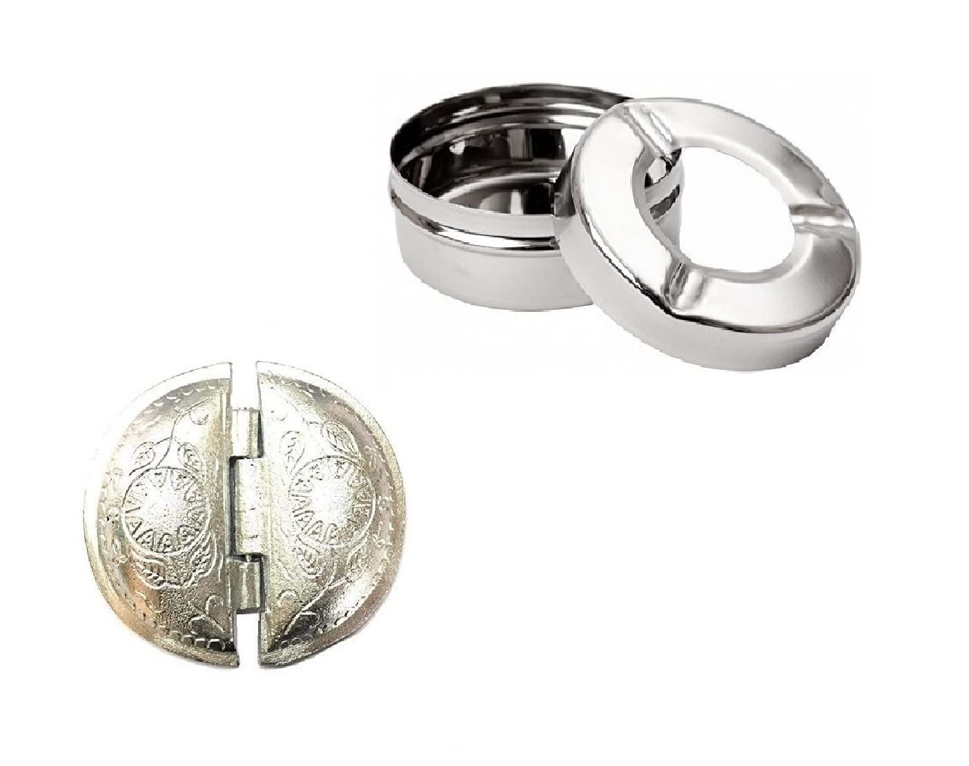 FIRST FRONT Aluminum Gujiya Maker Mould Cutter Sacha Machine, Kitchen Molds for Festivals,with SS Ash Tray Pack of 2 (Multicolour)