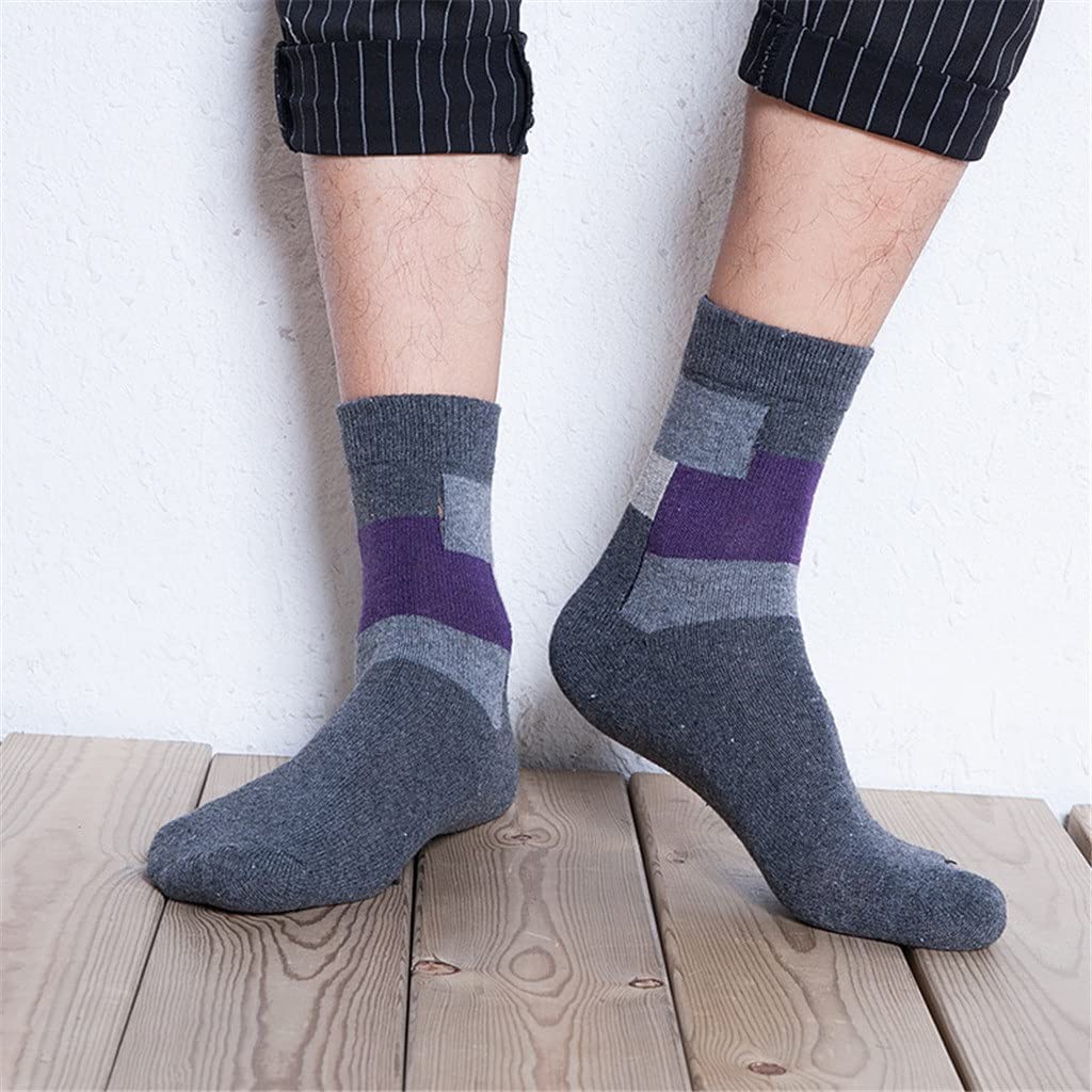 5 Pares/Lote Calcetines de Lana Masculino Invierno Casillería Cashmere Transpirable Calcetines Informales for Hombre Calcetines de Regalo (Color: A Tamaño: Un tamaño)