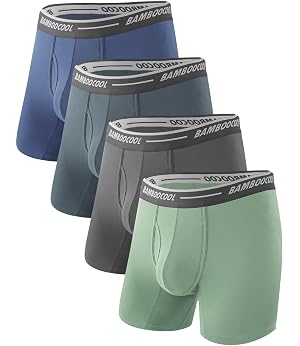 BAMBOO COOL Mens Underwear Boxer Briefs Soft Breathable Underwear 4 or 7 Pack