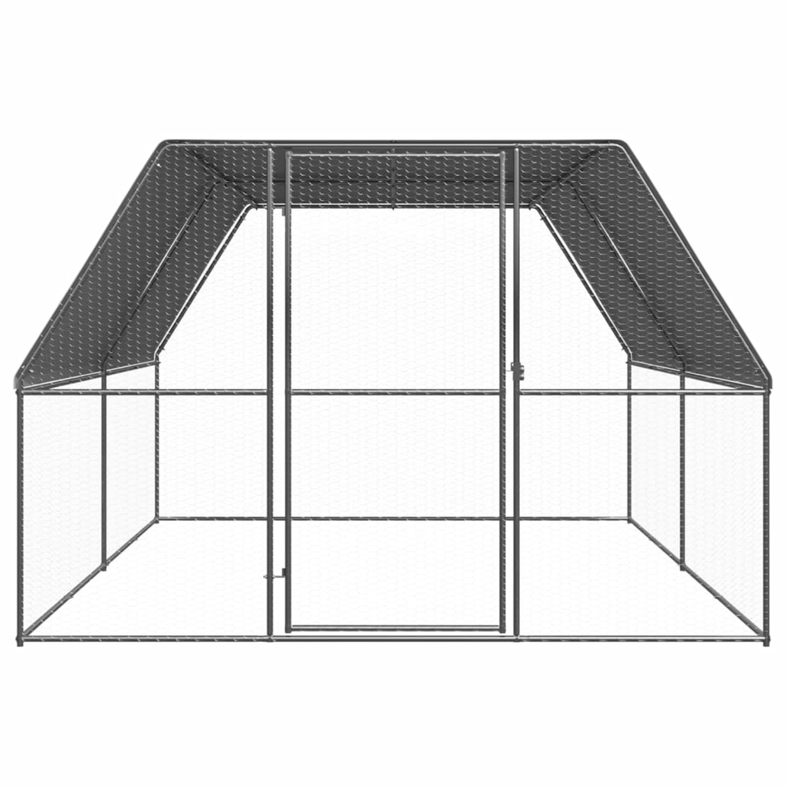 Gecheer Gallinero, pajarera, de exterior, de acero galvanizado, 3 x 4 x 2 m, jaula para pollos de exterior, gallinero de jardín