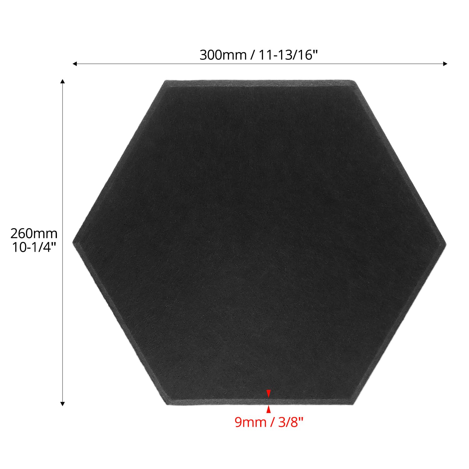 QWORK® 18 Piezas paneles acústicos autoadhesivos, 30x26x0.9cm paneles insonorizacion pared hexagonales negras, paneles de espuma acústica de alta densidad, para estudio y oficina