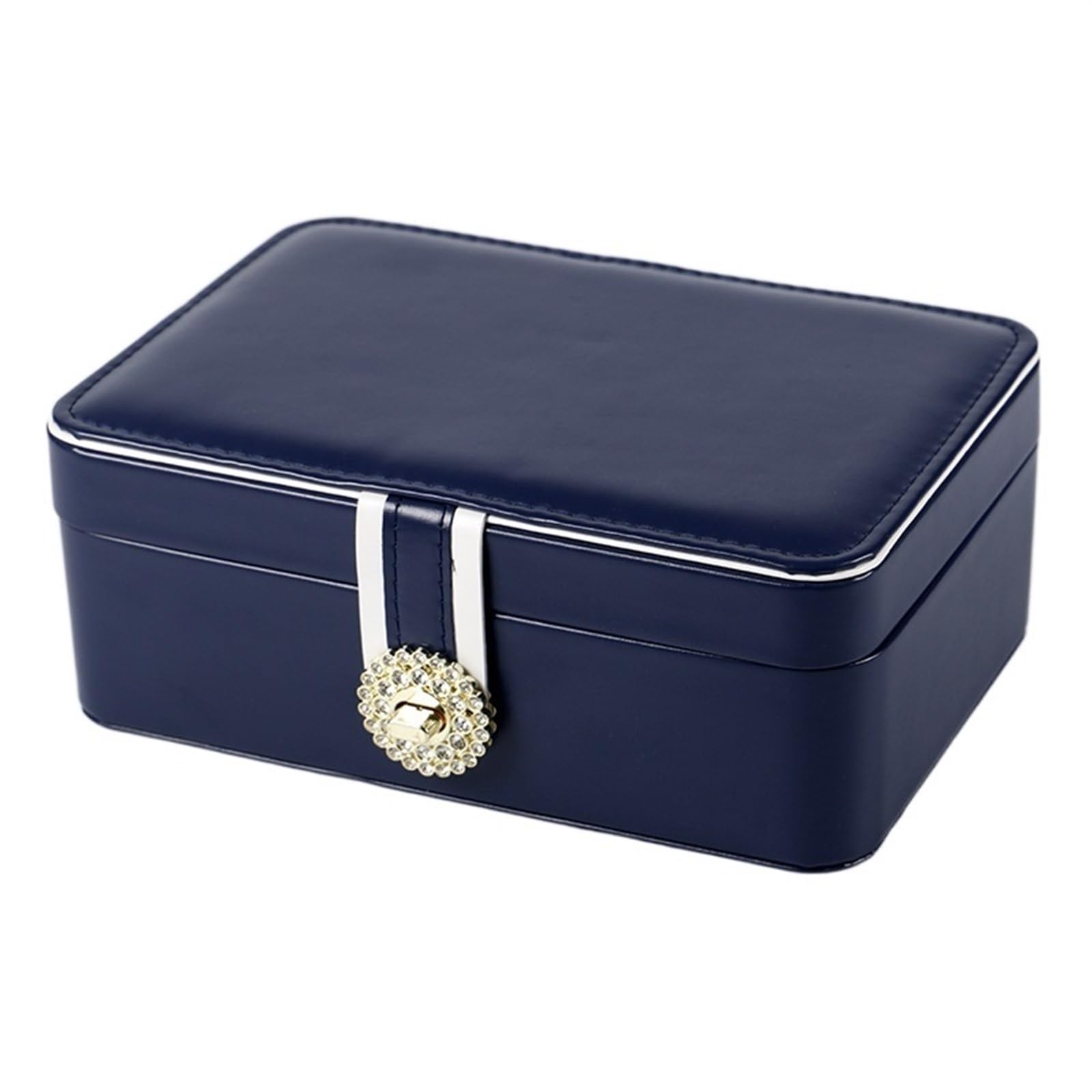 portagioie Organizer for gioielli, collana, anello, orecchini, scatola portaoggetti, doppio strato, tessuto in velluto, portagioie, scatola for ornamenti, organizer for la casa ( Color : Azul , Size :