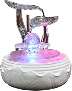 Desktop Fountain Waterfall Fountain Indoor Tabletop Fountain Water Soothing Calming and Relaxing Water Sound for Home Décor 10 Inch High Relaxation Indoor Tabletop F,with Atomizer