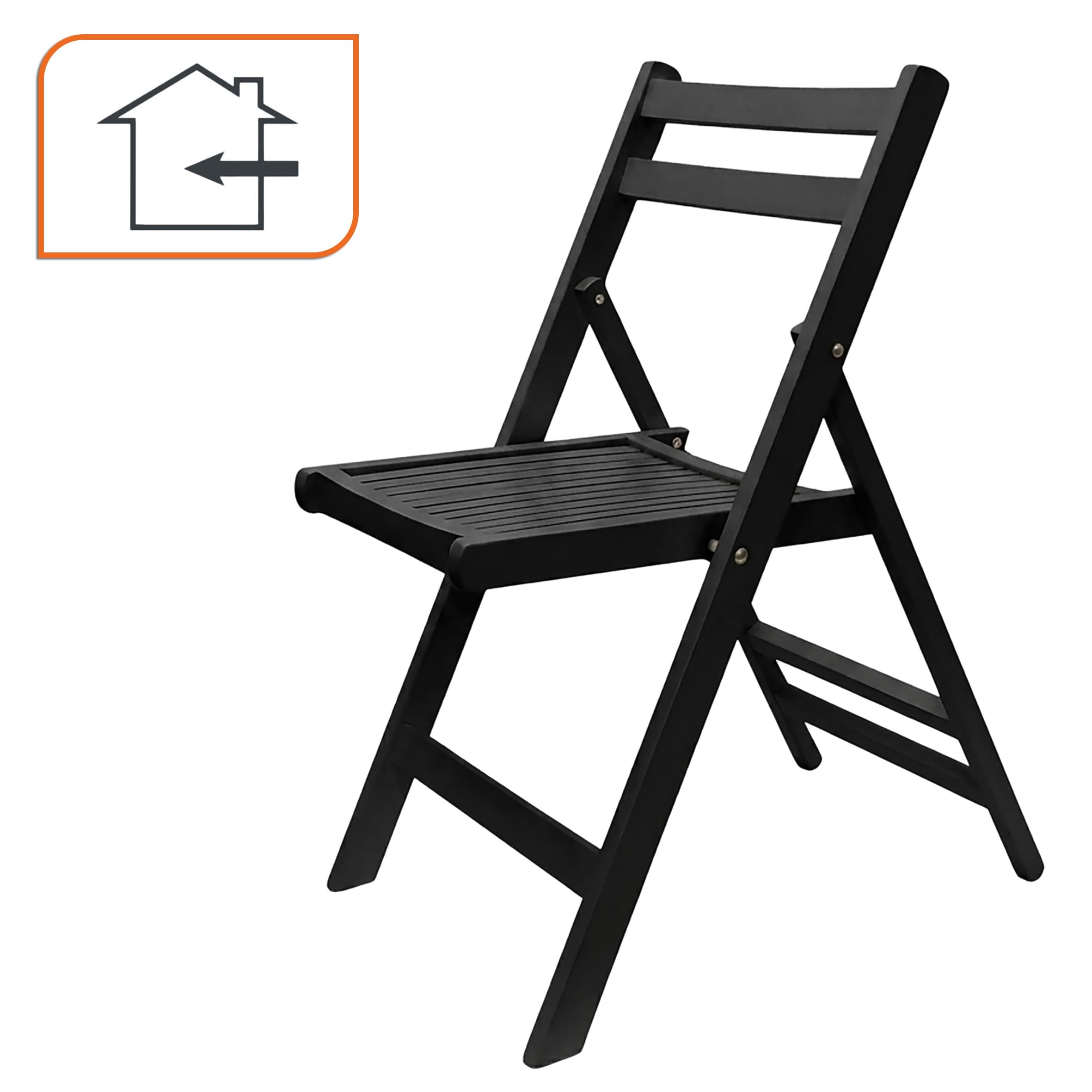 Spetebo Sedia pieghevole in legno nero, 79 x 59 cm, portata fino a 100 kg, pieghevole, stabile, senza montaggio, per cucina, soggiorno, interno