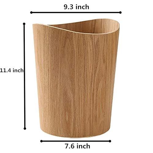 Miniatura 4 de BISOZER Basurero de madera, redondo apilable, papelera de reciclaje de basura de madera natural para baños, tocadores, cocinas, oficinas en casa