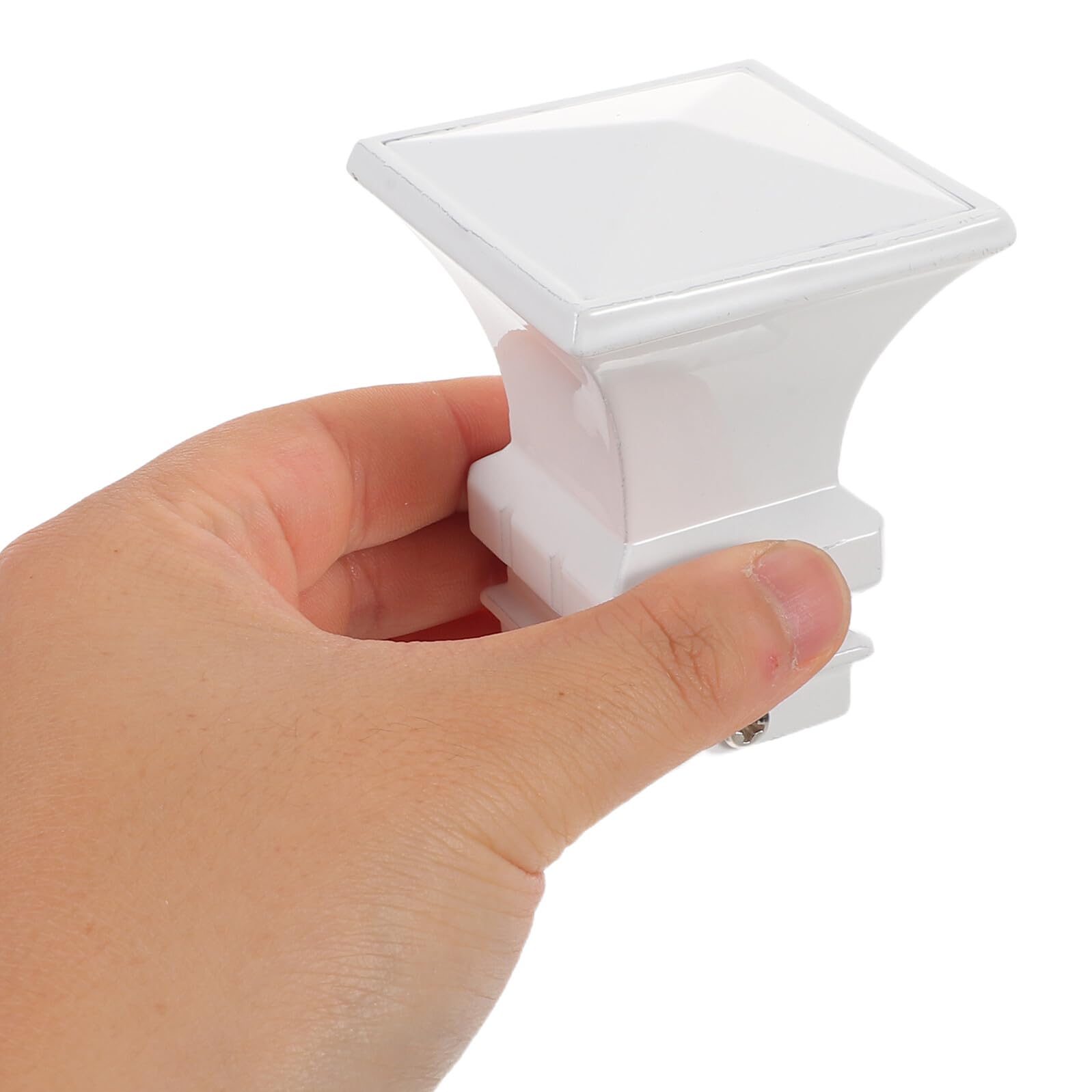 Baluue Terminali Quadrati per Aste per Tende in Metallo Bianco Set 2 Pezzi estremità Decorate Spessore Rinforzato Accessori per Aste di Ricambio Adatti a Tende Pesanti per Ambienti