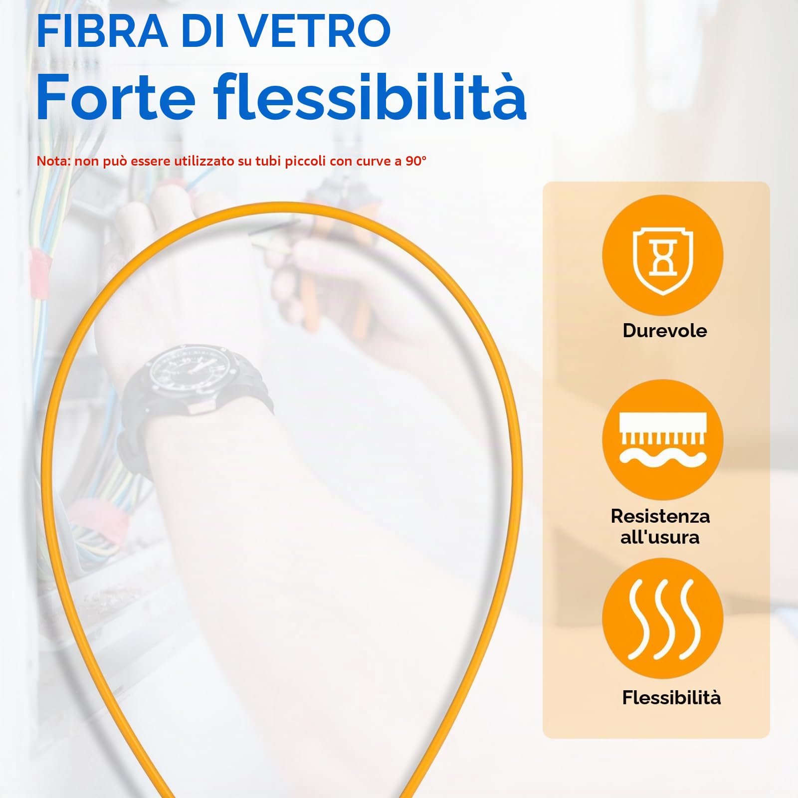 EFUTURETIME 10 x Sonda Passacavi 1m (Ø 4mm x 4, Ø 6mm x 6), Sonda Elettricista Professionale Fibra di Vetro Flessibili con 9 Accessori