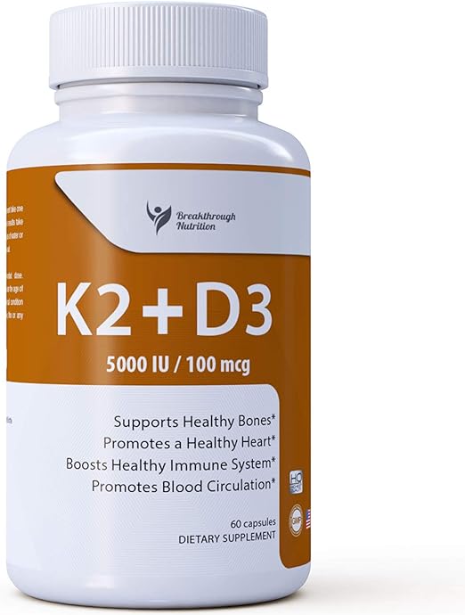 K2 D3 Vitamin Supplement with BioPerine® for Enhanced