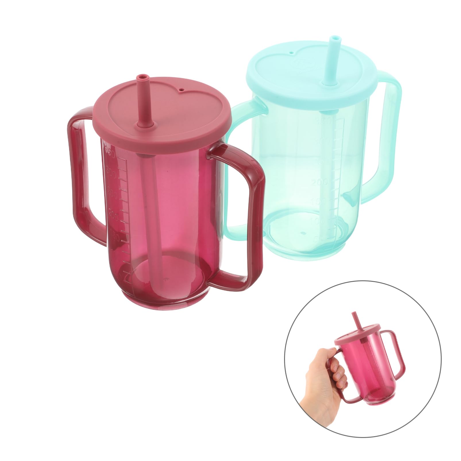 Auslaufsicherer Becher für Erwachsene und Senioren, 2 Stück, Kunststoff