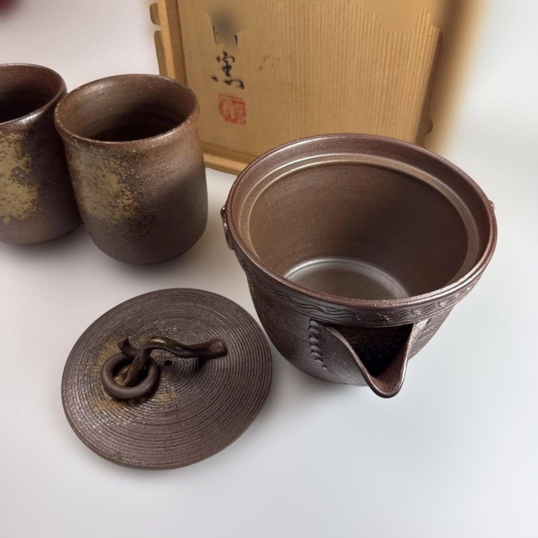 一陽窯 備前焼 茶器セット 急須 湯呑み　陶峰　煎茶器 Amazon.co.jp: 一陽窯 備前焼 茶器セット 急須 湯呑み 陶峰 煎茶器