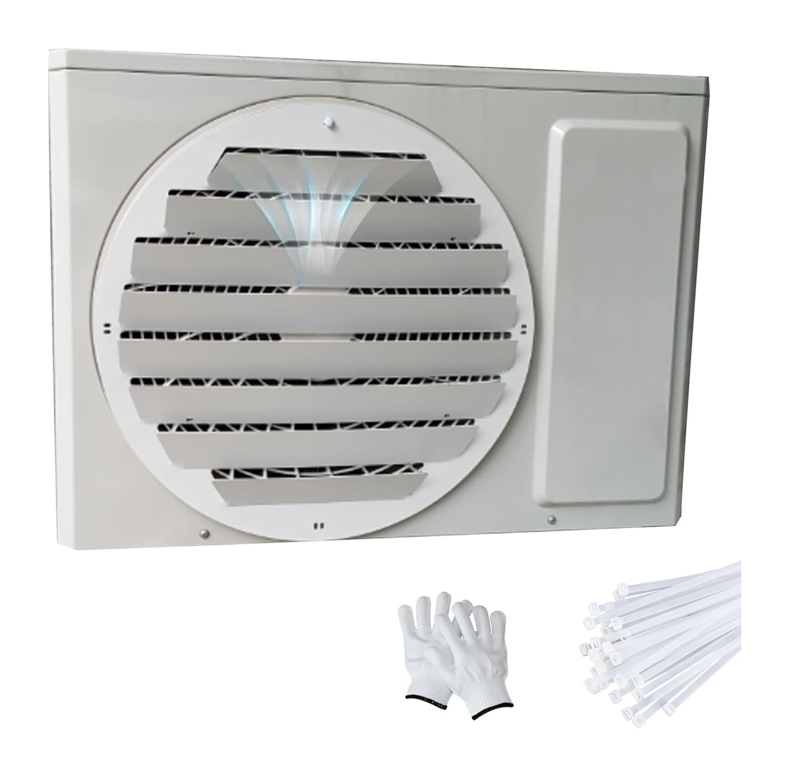 QCKNKMGG Air Conditioner Outdoor Unit Deflector, Outdoor Air Conditioner Cover Round Galvanized Steel 1mm Airflow Control Multiple Sizes(46x46cm/18x18in)