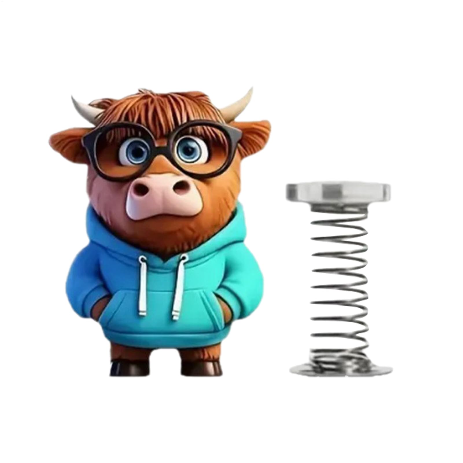 Car Dashboard Bobble Doll - 2D Acrylic Shake Head Figure, Cute Cartoon Cow, Stress Relief and Fun Decor, Ideal for Auto Interior Center Console Desk Home Party Favors Collectible