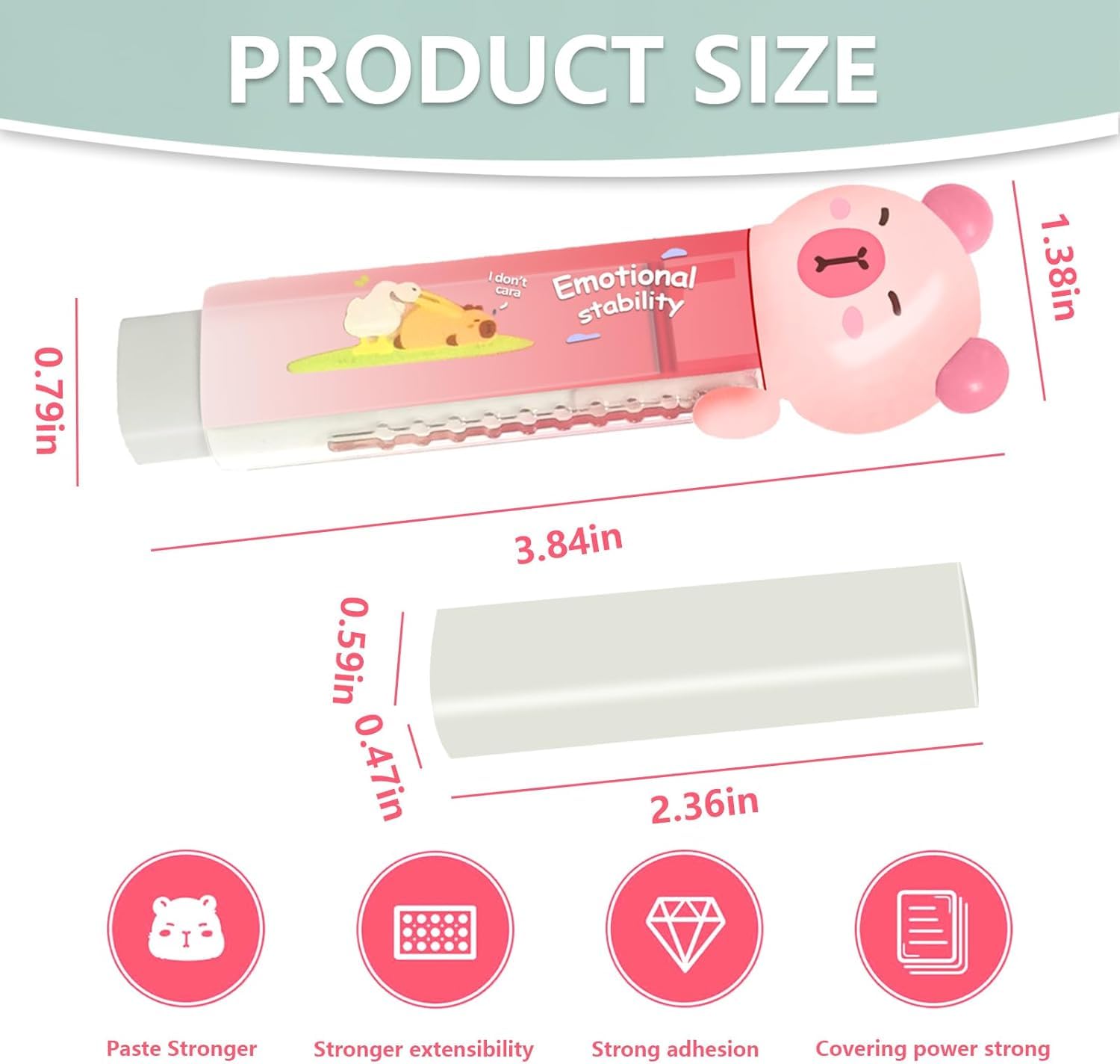 Capybara - Juego de 6 artículos de papelería lindos, suministros escolares kawaii, incluye 3 sacapuntas y 3 borradores retráctiles, para suministros kawaii de oficina, escuela y hogar (Capybara)