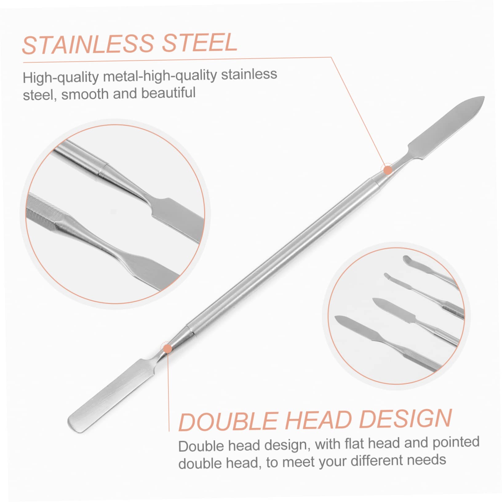 minkissy 12 Piezas de paleta herramienta de maquillaje mezclar y espatula stainless steel heridas falsas varilla de acero inoxidable varilla agitadora de maquillaje clavo cosmético