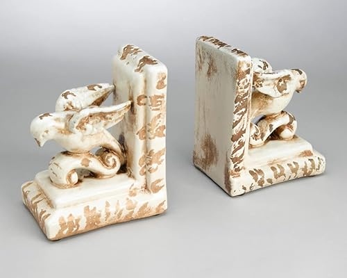 10830-WH Sujetalibros de cerámica para pájaros, color blanco