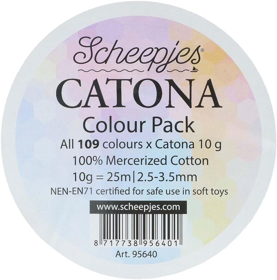 Scheepjes Catona Color Pack, 109 Mini Skeins (10 g Each) Mercerized Cotton Assortment