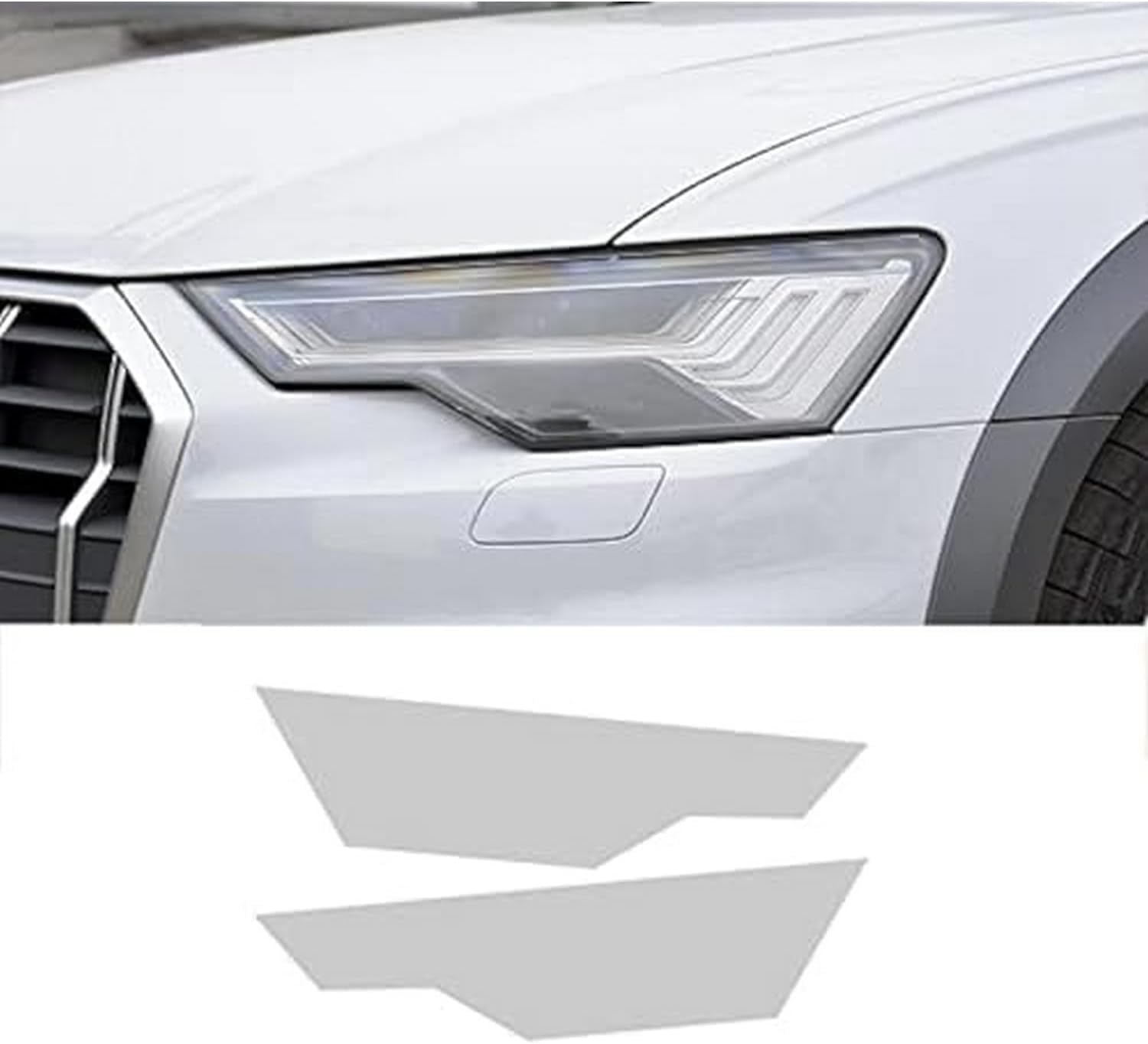 SamLng Car Front Light Film for Audi A6 2019 2020 Car Headlight Protective Film Front Light Transparent Blackened TPU Sticker Car Headlight Protective Film