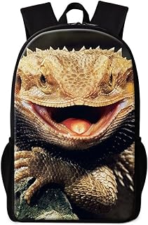 Dispalang Cool Lizard Prints School Backpack for Guy Boys Cute Animal Bagpack Personalized Satchel Patterns