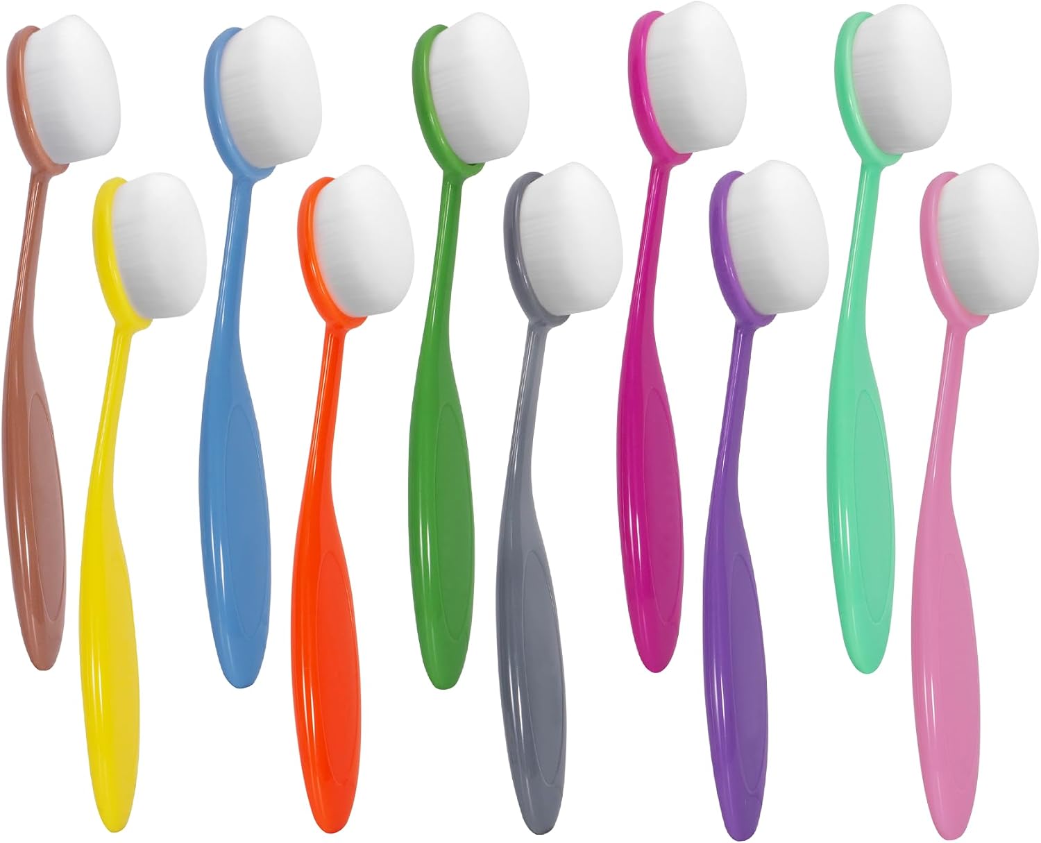 10 Color Professional Oval Ink Blending Brushes for Card Making, Crafting, and Paper Projects,Brush Head Diameter 0.86"