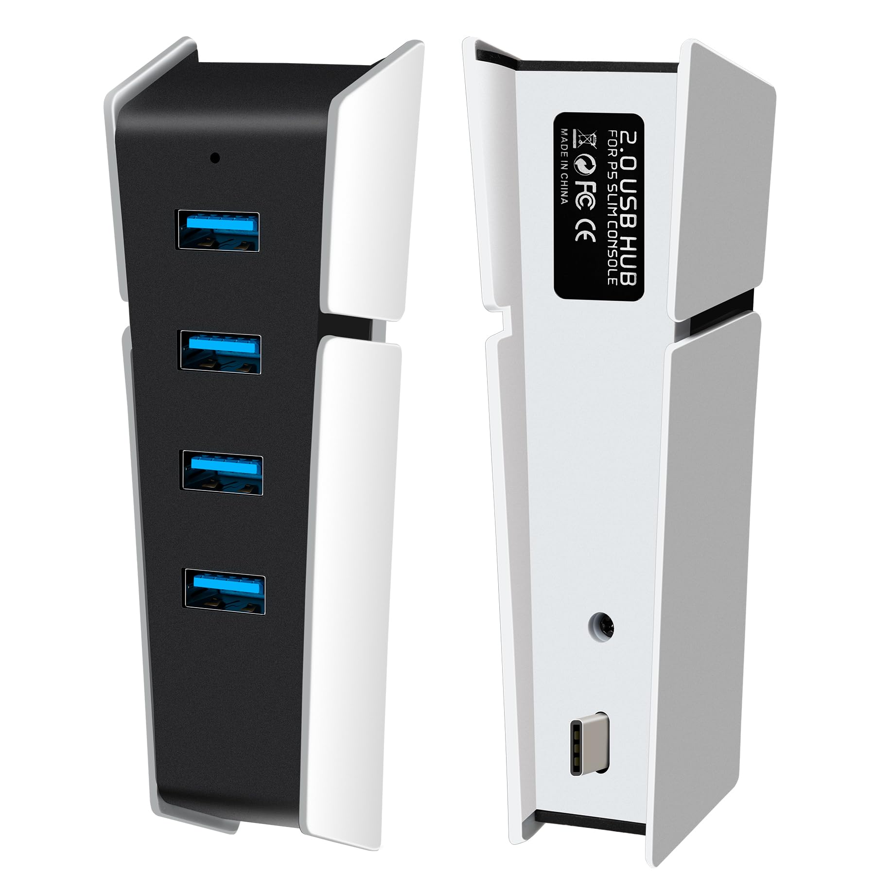 AQIDAP Hub for PS5 Slim,USB High-Speed Expansion Hub Charger Extender Compatible with PlayStation 5 Slim Game Consolewith 4 USB