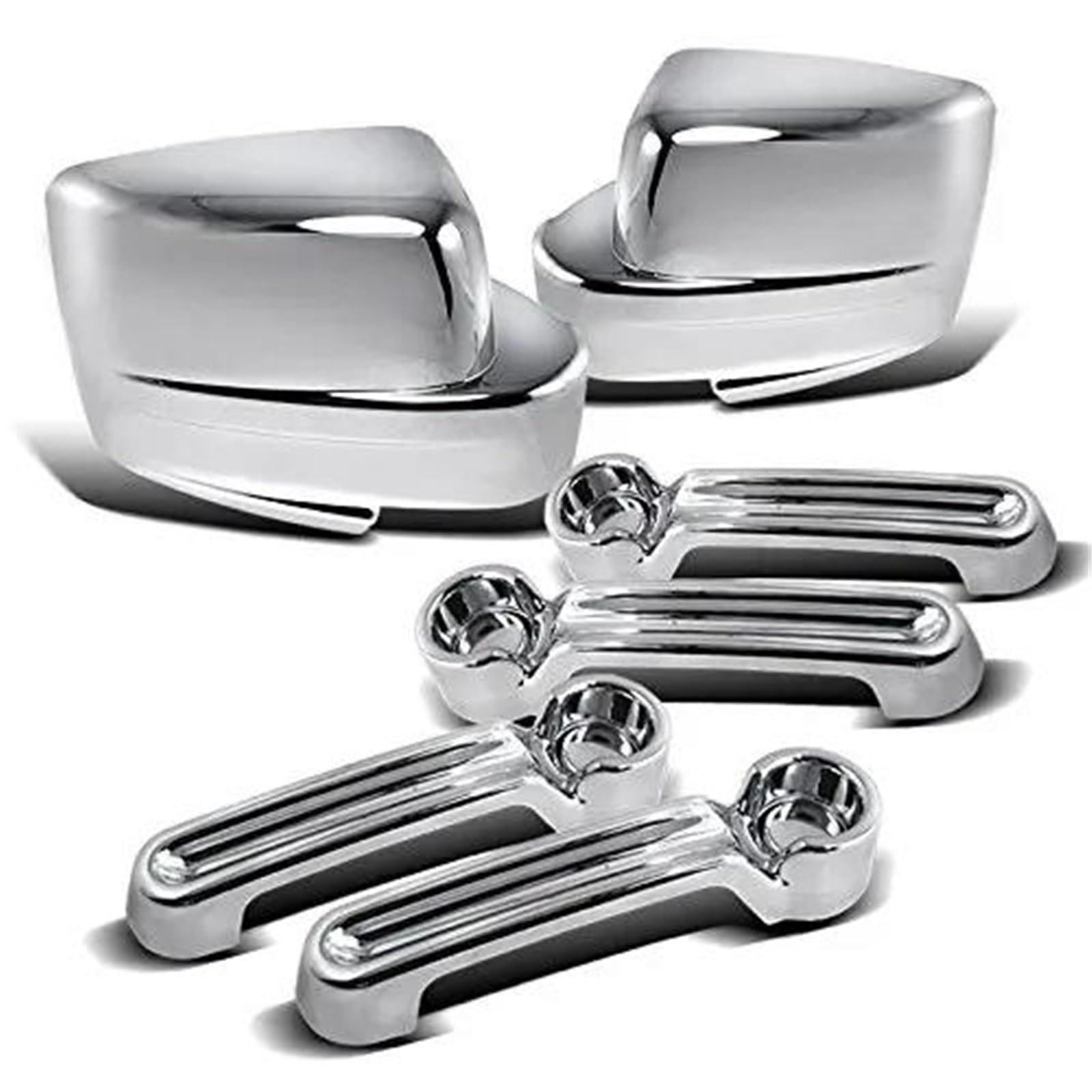 UJNHEQ Chrome Car Decorative Door Handles Mirror Covers for Jeep for Liberty 2008 2009 2010 2011 2012