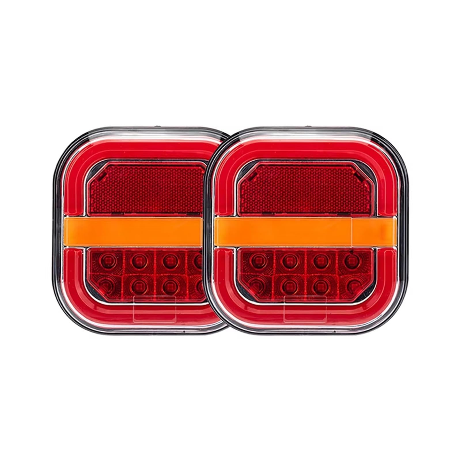 Piloto Trasero Lámpara Trasera Led para Remolque, Señal Giro Fluida Freno Cuadrado 4 Pulgadas, Luz Intermitente Placa Matrícula, 12V, 24V, Camioneta, 4x4 Piloto Posterior