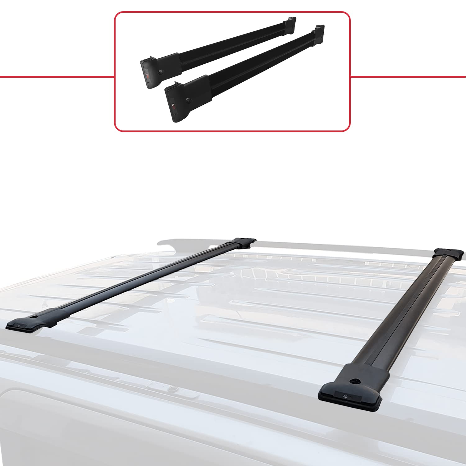 Compatibile con Jeep Renegade (BU) 2014-2024 FLY Model Barre Tetto Portapacchi Auto Barre Portatutto Nero Alluminio 2 Barre