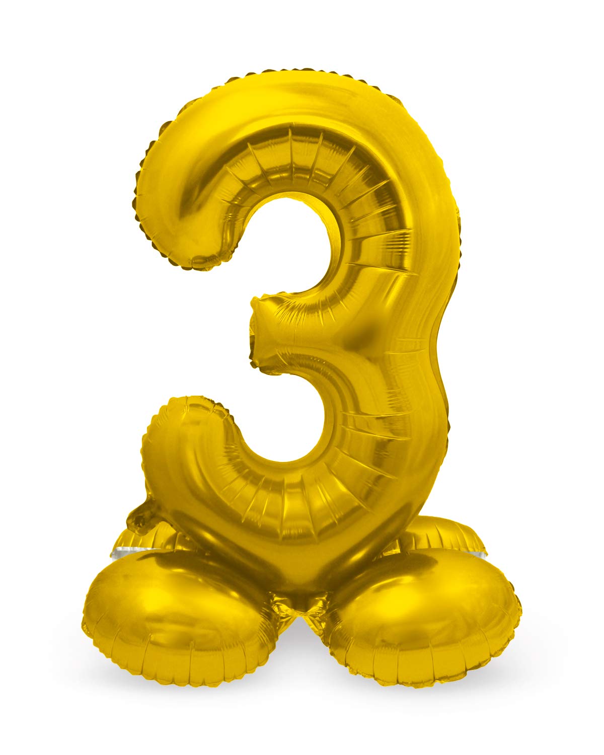 Folat - Foil Balloon with Standard Number 3 Gold - 72 cm