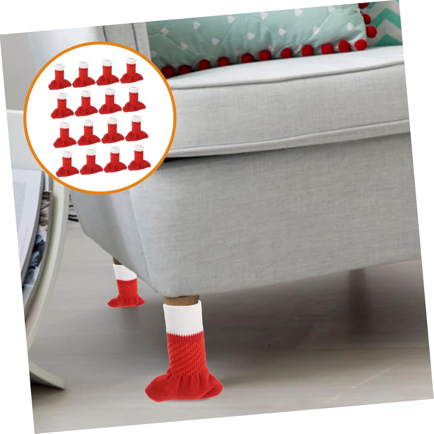 DOITOOL 80pcs Christmas Chair Leg Covers Elastic Table Feet Protectors Non- Furniture Socks for Holiday Decor for Christmas Parties and Family Gatherings