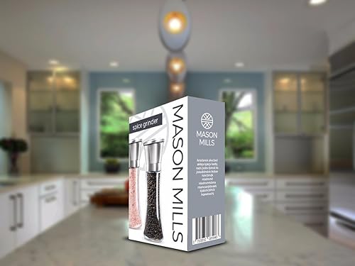 Miniatura 6 de Juego de molinillo de sal y pimienta de acero inoxidable, juego de dos piezas, molino de vidrio y acero inoxidable, cocteleras de gran capacidad,