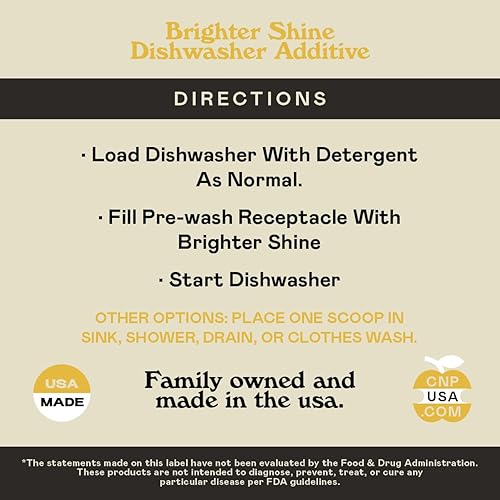 Miniatura 5 de Brillo Más Intenso - 60 Usos, Aditivo Natural para Lavavajillas con Sabor a Limón y Limpiador de Ácido Cítrico, Removedor de Manchas de Agua Dura