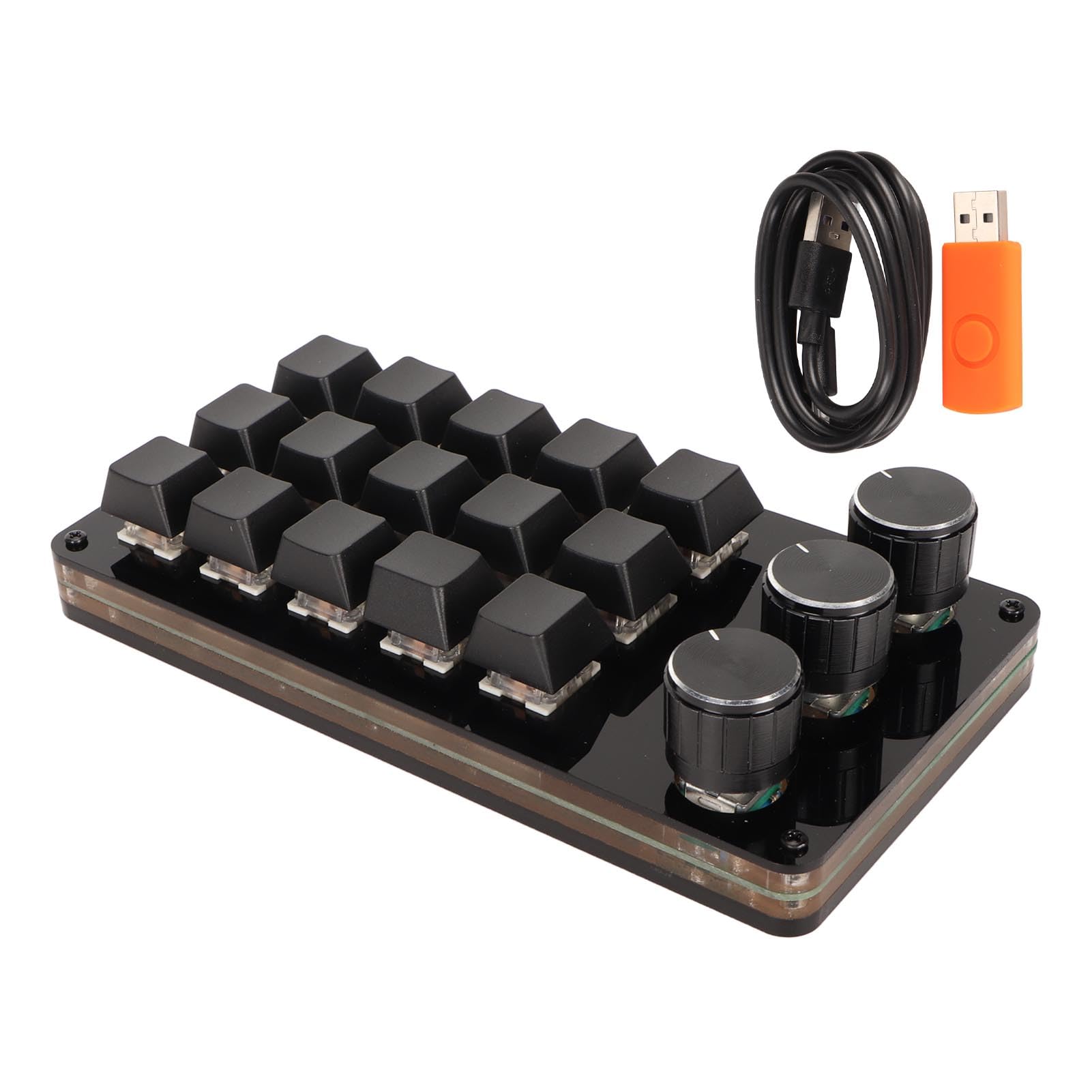 Mini Tastiera Programmabile con Interruttori Blu e Design Hot Swap, Ideale per Giochi per Computer e Editing Video, Struttura in Acrilico