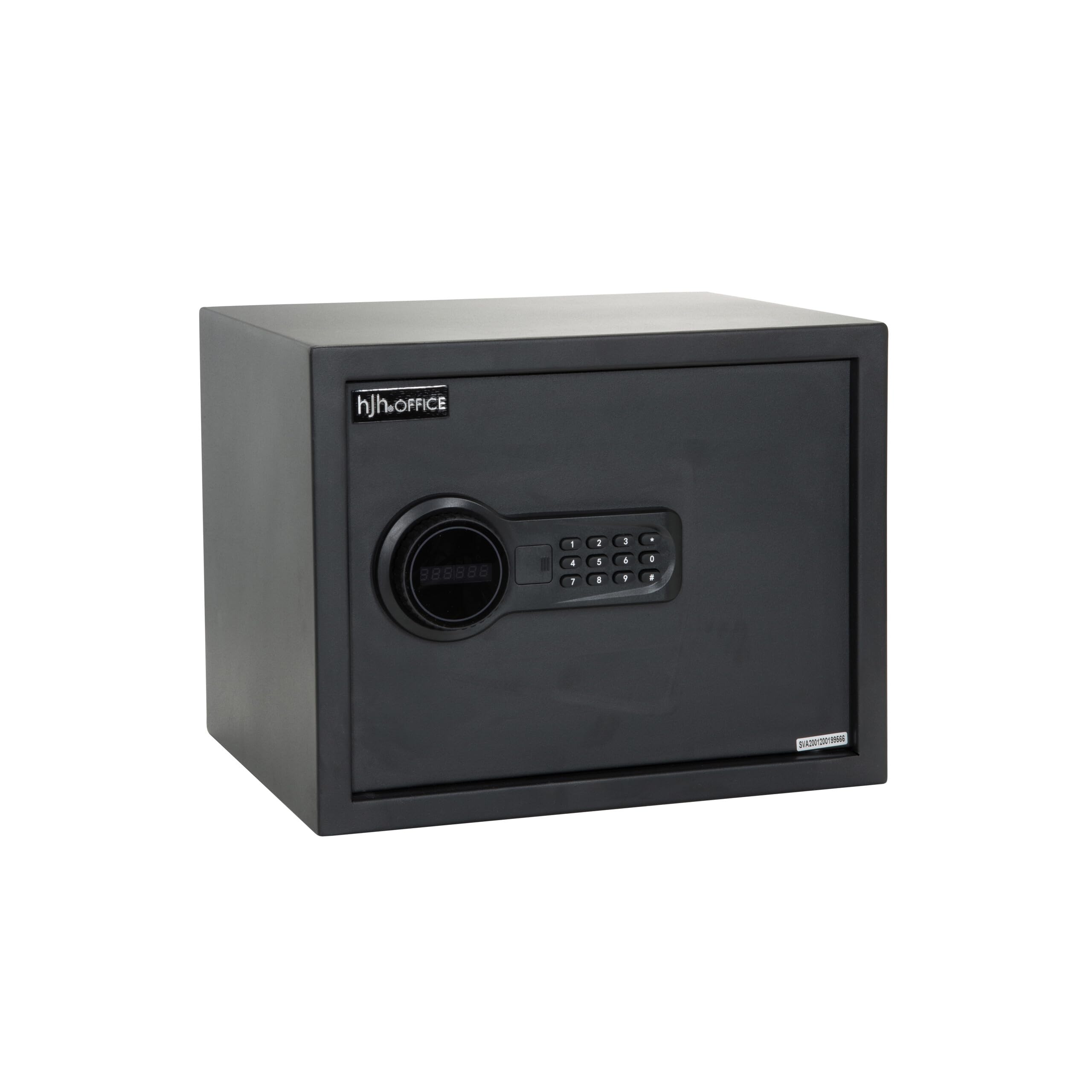 hjh OFFICE Cassaforte con serratura a combinazione 27 L SAFE COMPACT in acciaio nero, 30 x 38 x 30 cm, 830037