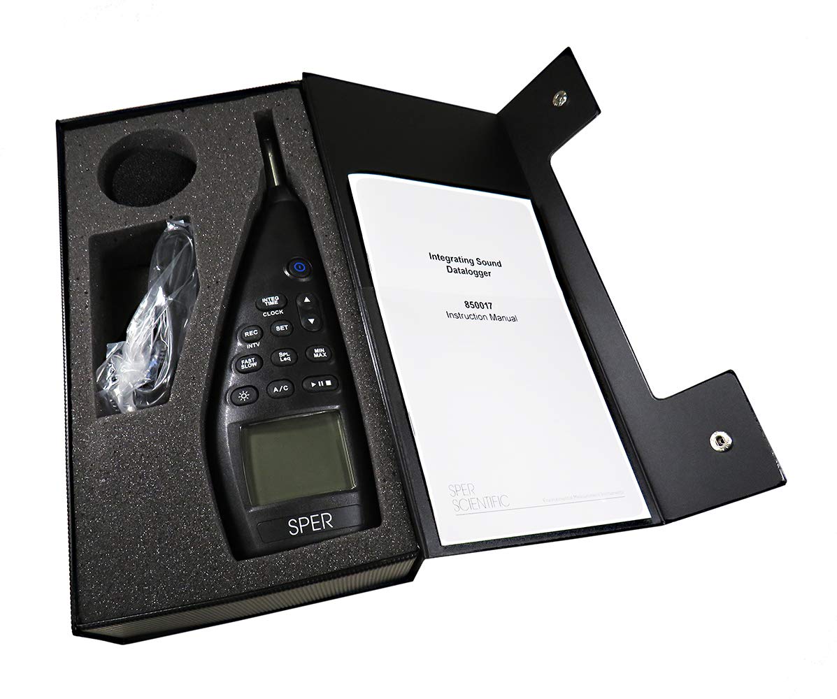 Sper Scientific 850017 Integrating Sound Datalogger in its carrying case