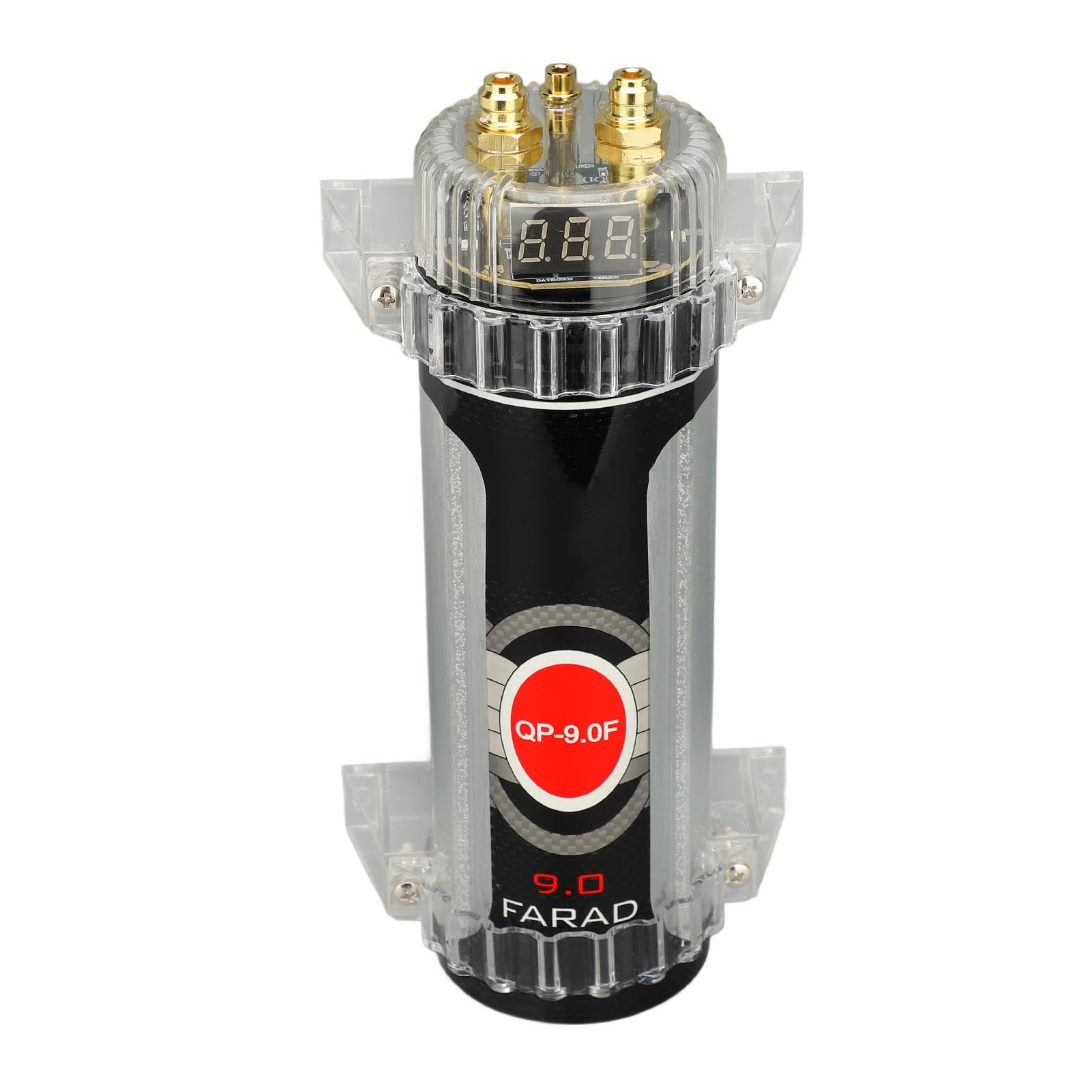 Akozon Condensador de Potencia Digital de Alto Rendimiento de 9,0 Faradios para de Sonido de Automóvil